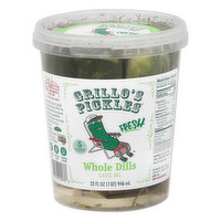 Grillo's Pickles Whole Dills, Classic Dill, Fresh, 32 Ounce