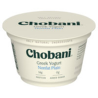 Chobani Yogurt, Greek, Nonfat, Plain, 5.3 Ounce