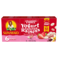 Sun-Maid Strawberry & Vanilla Yogurt Covered Raisins 6-Pack/1oz Cartons, 6 Each