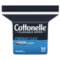 Cottonelle FreshCare Flushable Wipes, Hypoallergenic, Refill Pack, 168 Each