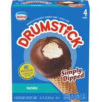 Drumstick Simply Dipped Vanilla Ice Cream Cones, 4 Each