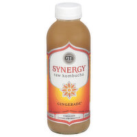 GT's Synergy Raw Kombucha, Gingerade, 16 Fluid ounce