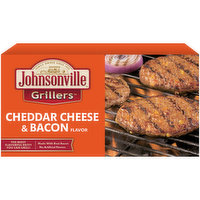 Johnsonville Grillers Patties, Cheddar Cheese & Bacon Flavor, 6 Each