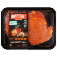 Adaptable Meals Pork Ribeye Chops, Smokey Mesquite, Boneless, 16 Ounce