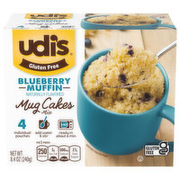 Udi's Mug Cakes Mix, Gluten Free, Blueberry Muffin, 4 Each