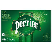 Perrier Sparkling Water, Carbonated Mineral, Original, 8 Each