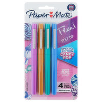 Paper Mate Flair Pens, Felt Tip, Medium Point (0.7 mm), 4 Each