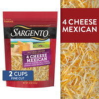 SARGENTO Off the Block Sargento® Shredded 4 Cheese Mexican Natural Cheese, Fine Cut, 8 oz., 8.285 Ounce