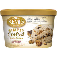 Kemps Simply Crafted Ice Cream, Premium, Scotcharoo, 1.5 Quart