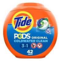 Tide PODS Liquid Laundry Detergent Pacs, 42 Count, Original Scent, 42 Each