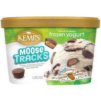 Kemps Frozen Yogurt, Peanut Butter Cups, Moose Tracks, 1.5 Quart