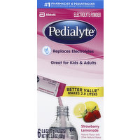 Pedialyte Electrolyte Powder, Strawberry Lemonade, Packets, 6 Each