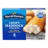 Van de Kamp's Haddock Fillets, 100% Whole, Crispy, 6 Each