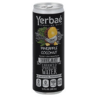 Yerbae Sparkling Water, Enhanced, Pineapple Coconut, 12 Ounce