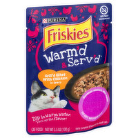 Friskies Friskies Cat Food, Warm'd & Serv'd, Grill'd Bites with Chicken in Gravy, 3.5 Ounce