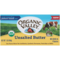 Organic Valley Unsalted Butter Quarters, 1 Pound