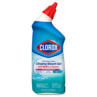 Clorox Toilet Bowl Cleaner, Clinging Bleach Gel, Ocean Mist, 24 Fluid ounce