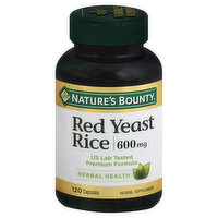 Nature's Bounty Red Yeast Rice, 600 mg, Capsules, 120 Each