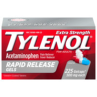 Tylenol Acetaminophen, Extra Strength, 500 mg, Rapid Release Gels, Gelcaps, 225 Each
