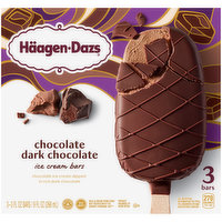 Haagen Dazs Chocolate Dark Chocolate Ice Cream Bars, 9 Fluid ounce