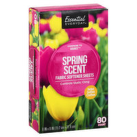 Essential Everyday Fabric Softener Sheets, Spring Scent, 80 Each