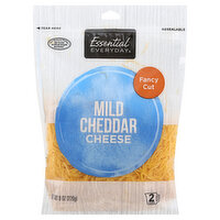 Essential Everyday Cheese, Mild Cheddar, Fancy Cut, 8 Ounce