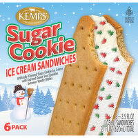 Kemps Sugar Cookie Ice Cream Sandwiches, 6 Each