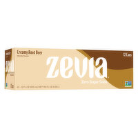 Zevia Soda, Zero Sugar, Creamy Root Beer, 12 Each