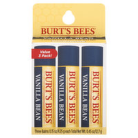 Burt's Bees Lip Balm, Vanilla Bean, Value 3 Pack, 3 Each