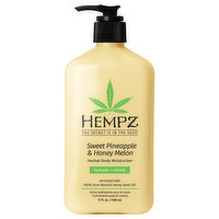 Hempz Body Moisturizer, Herbal, Sweet Pineapple & Honey Melon, 17 Fluid ounce