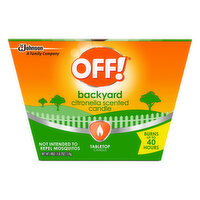 Off Candle, Tabletop, Citronella Scented, Backyard, 18 Ounce