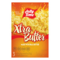 Jolly Time Popcorn, Microwave, Xtra Butter, 3 Each