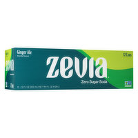 Zevia Soda, Zero Calorie, Ginger Ale, 12 Each