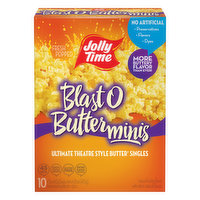 Jolly Time Microwave Popcorn, Blast O Butter, Minis, Singles, 10 Each