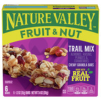 Nature Valley Granola Bar, Fruit & Nut, Trail Mix, Chewy, 6 Each
