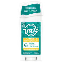 Tom's of Maine Deodorant, Aluminum Free, Lemon & Bergamot, Complete Protection, 2.25 Ounce