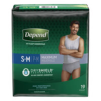 Depend  Fit-Flex Underwear, Maximum, for Men, Small-Medium, 19 Each