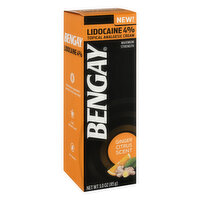 Bengay Topical Analgesic Cream, Lidocaine 4%, Maximum Strength, Ginger Citrus Scent, 3 Ounce