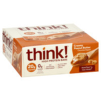 Think! High Protein Bars, Creamy Peanut Butter, Chocolate Dipped, 10 Each