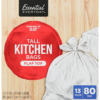 Essential Everyday Trash Bags Flap Top Large Clear 30 Gallon