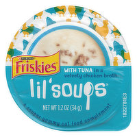 Friskies Lil' Soups Natural, Grain Free Wet Cat Food Complement, Lil' Soups With Tuna in Chicken Broth, 1.2 Ounce