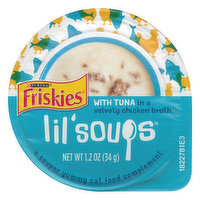 Friskies Natural, Grain Free Wet Cat Food Complement, Lil' Soups With Tuna in Chicken Broth, 1.2 Ounce