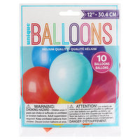 Unique Balloons, Assorted, 12 Inches, 10 Each