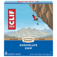 Clif Bar Energy Bars, Chocolate Chip, 6 Each