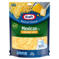 Kraft Cheese, Natural, Cheddar Jack, Mexican Style, 8 Ounce