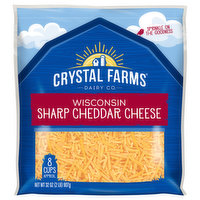 Crystal Farms Shredded Cheese, Wisconsin Sharp Cheddar, 32 Ounce