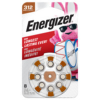 Energizer Batteries, Hearing Aid, Zinc Air, Size 312, 8 Each