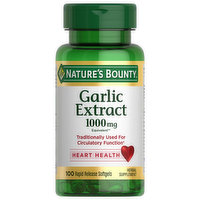 Nature's Bounty Garlic Extract, 1000 mg, Rapid Release Softgels, 100 Each