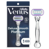Venus Deluxe Smooth Platinum Women's Razor Handle + 1 Blade Refill, 1 Each