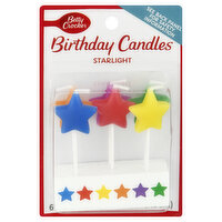 Betty Crocker Birthday Candle, Starlight, 6 Each